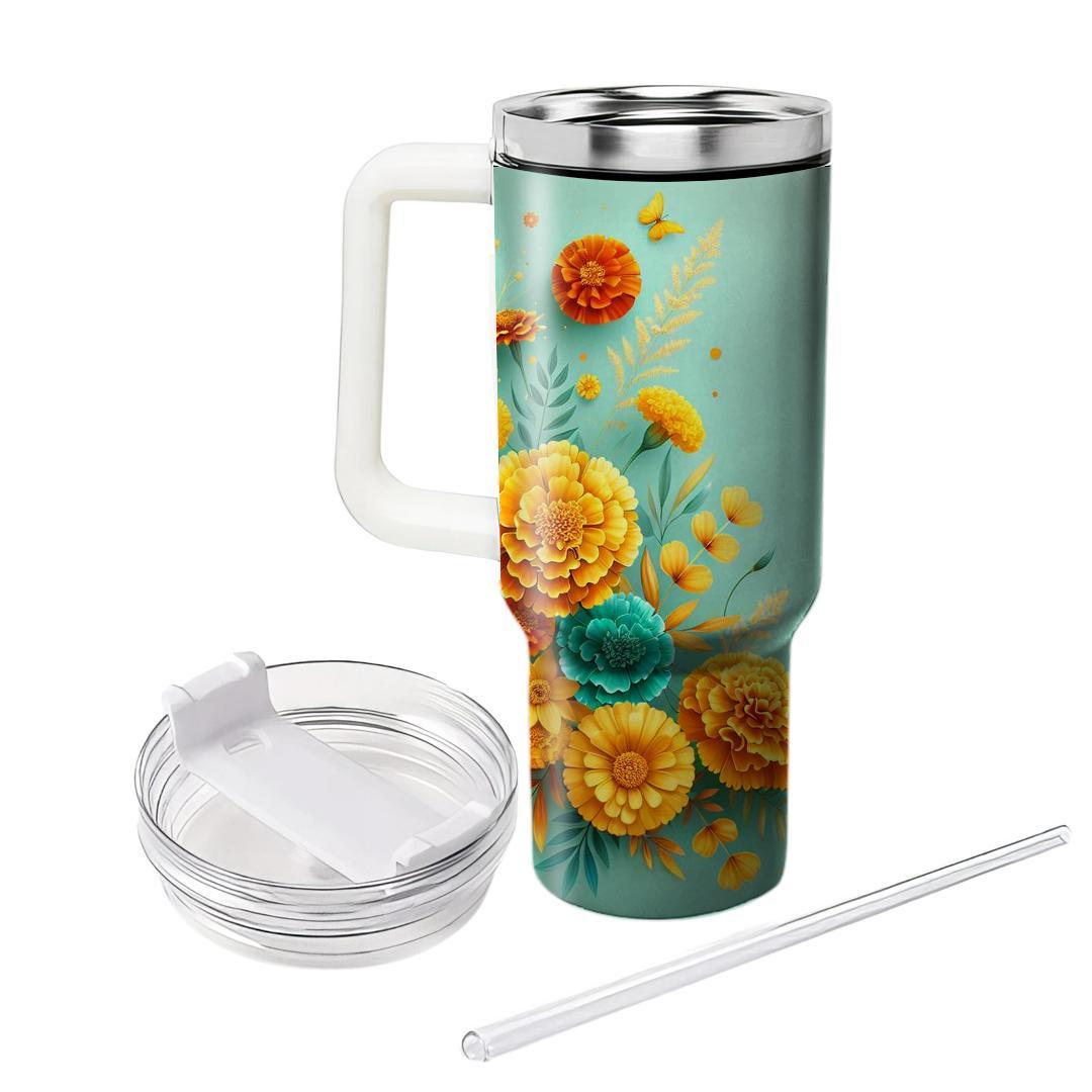 Sunkissed Marigold Joy  Unique Tumblers