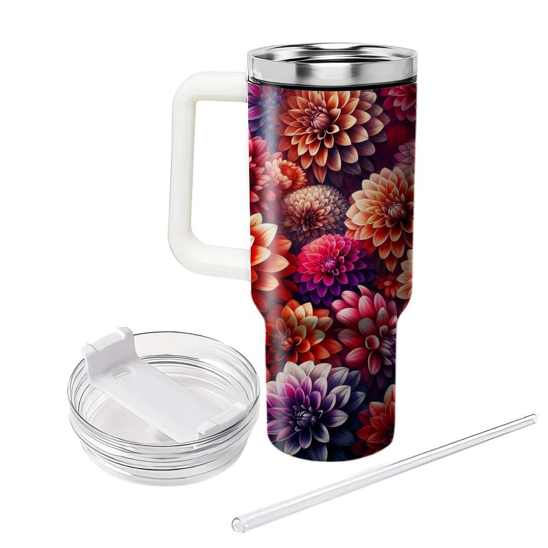 Radiant Dahlia Garden  Unique Tumblers