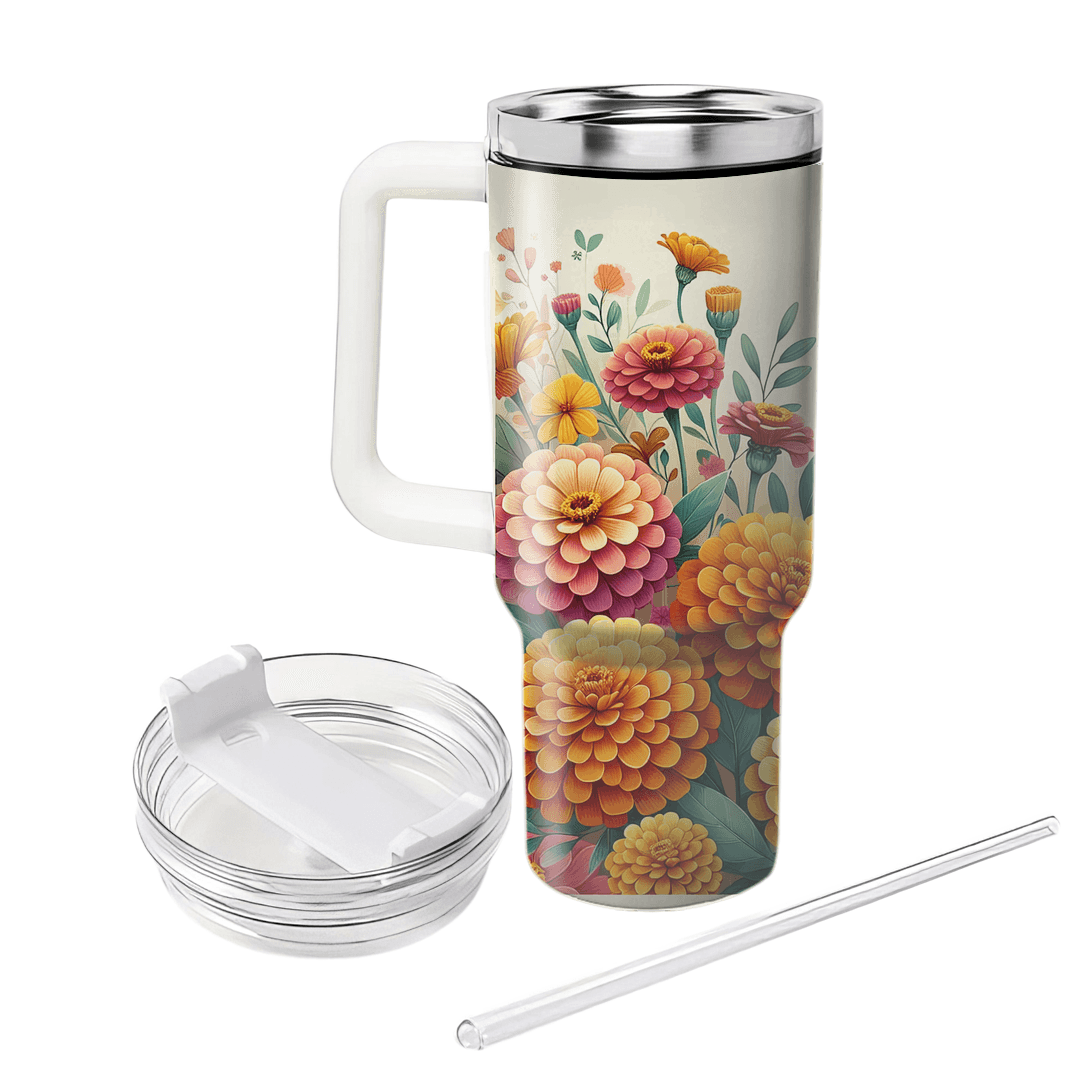 Vibrant Fiesta Blooms  Tumblers With Lids