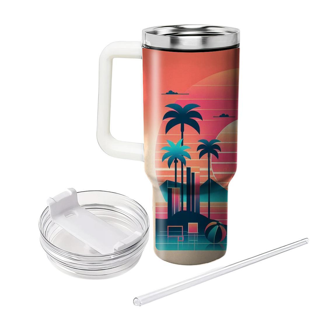 Colorful Synthwave Palm  Insulated Tumblers