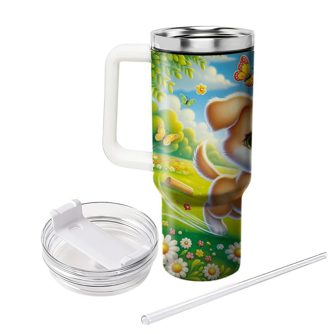 Playful Puppy Love  Tumblers With Lids