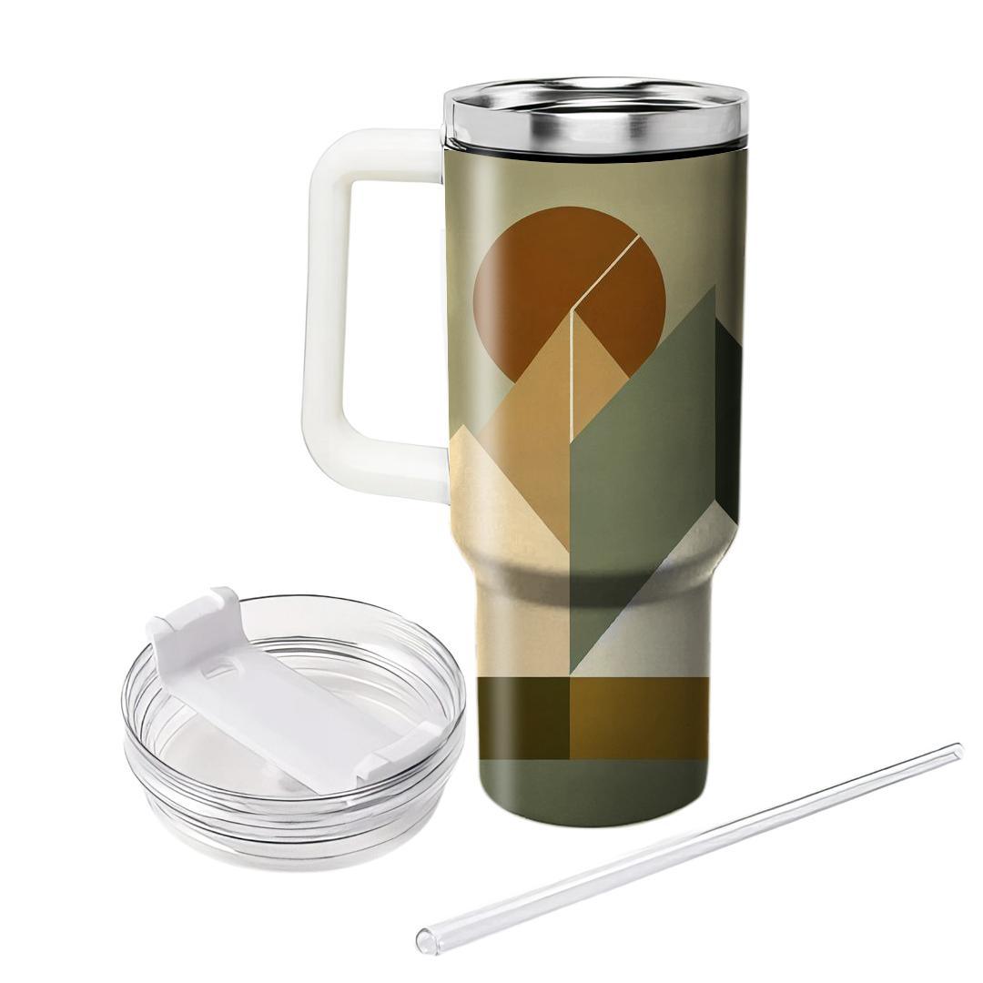 Earth Tones Geometric Harmony  Tumbler Cups