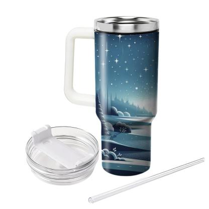 Winter Starry Solitude  Travel Tumblers