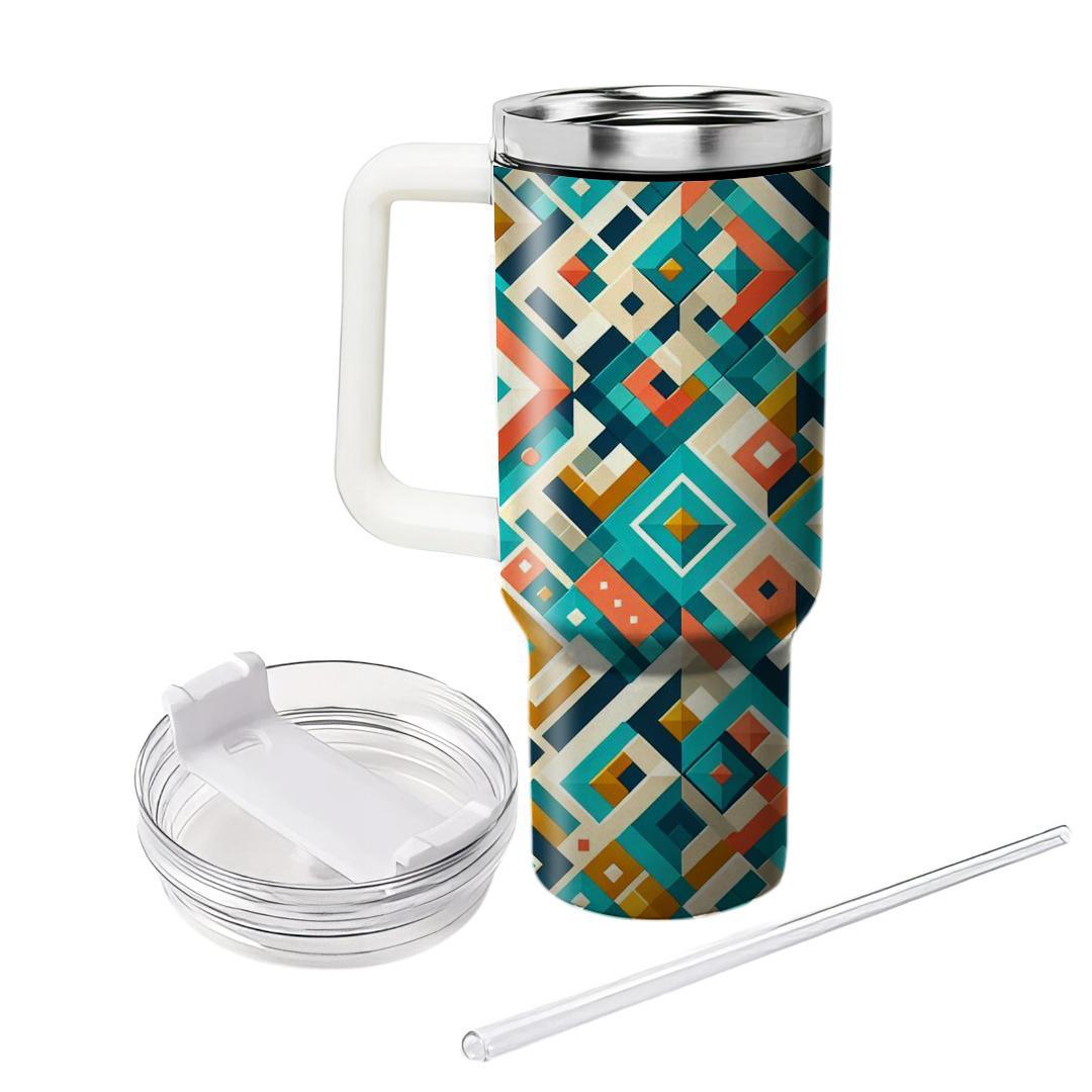 Geometric Mosaic Fusion  Insulated Tumblers