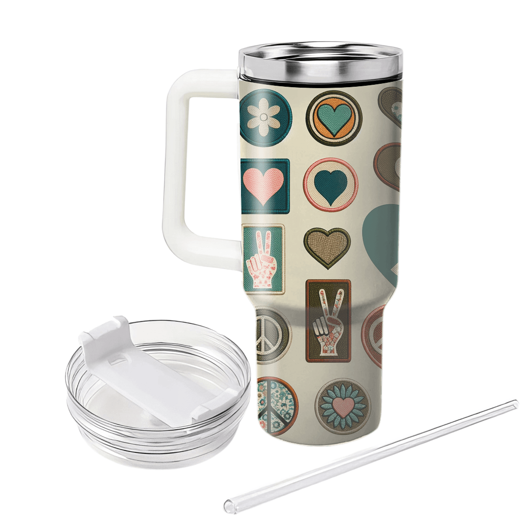 Peace And Love Patchwork  Custom Tumblers