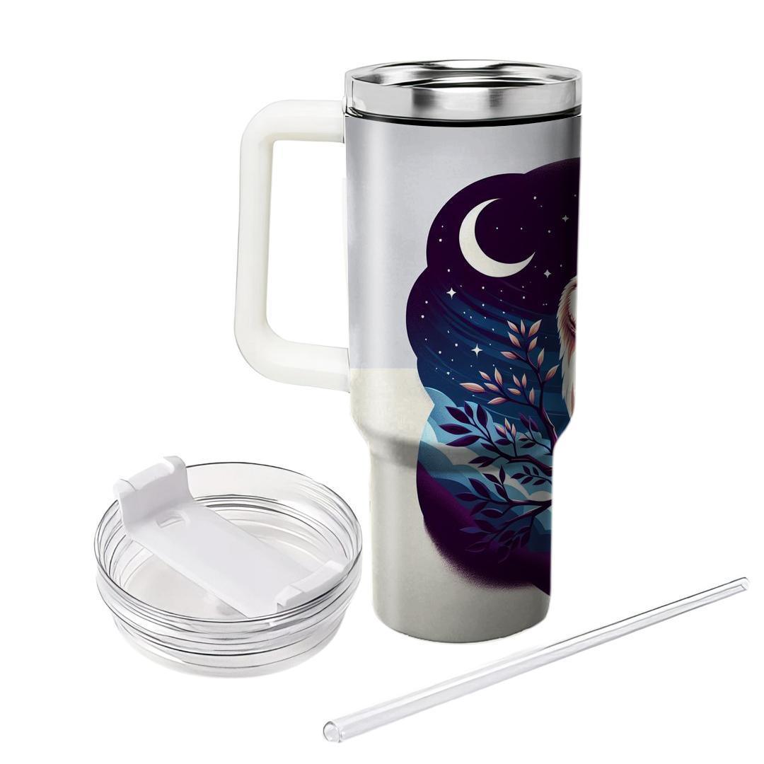 Dreamy Owl Gaze  Travel Tumblers