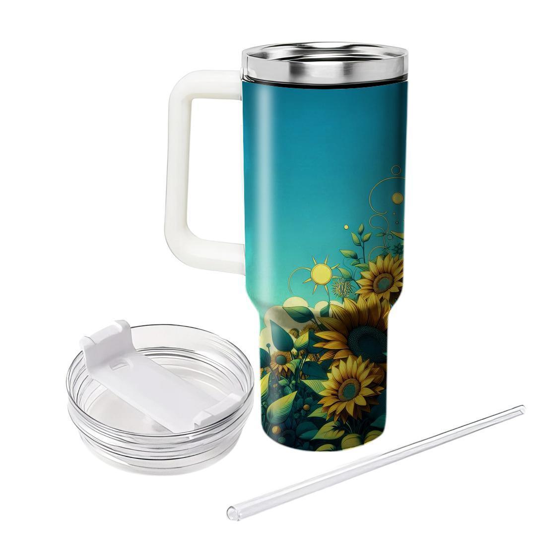 Summer Solstice Sunflower  Unique Tumblers