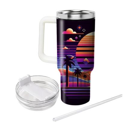Vivid 80s Synthwave  Personalized Tumblers