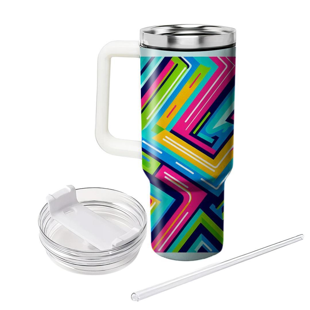 Colorful Zigzag Groove  Personalized Tumblers