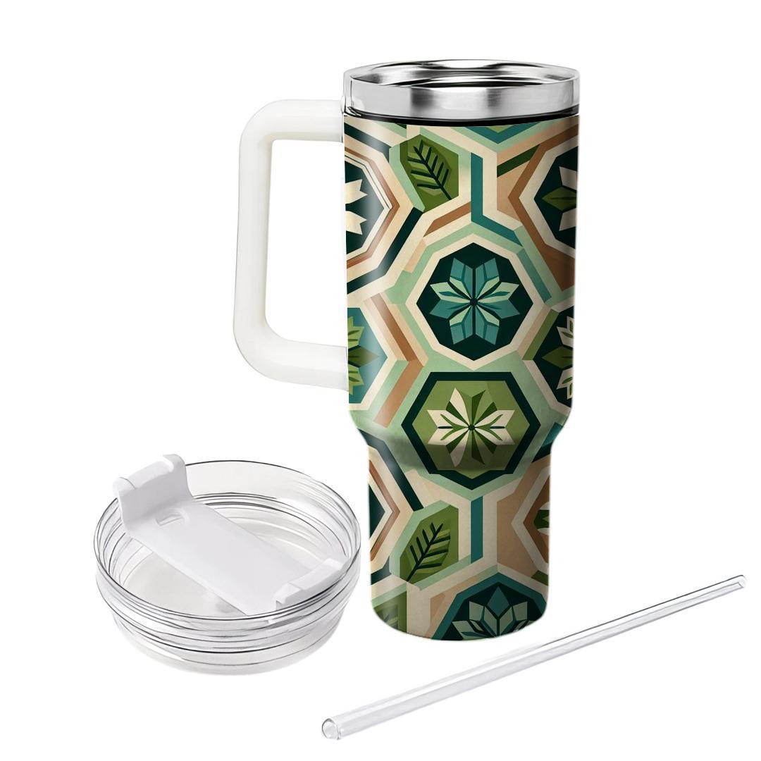 Hexagonal Leaf Mosaic  Tumblers For Gifts