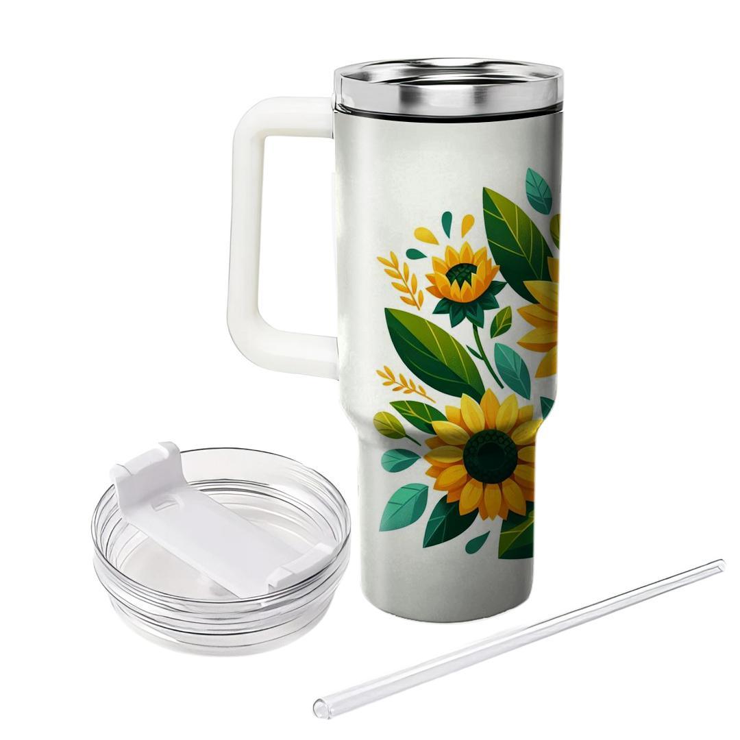 Bright Sunflower Charm  Unique Tumblers
