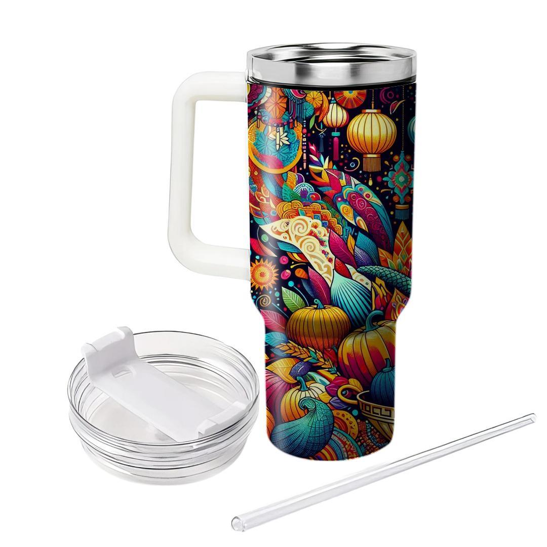 Kaleidoscope Of Cultures - Global Festival Mashup  Tumblers With Lids