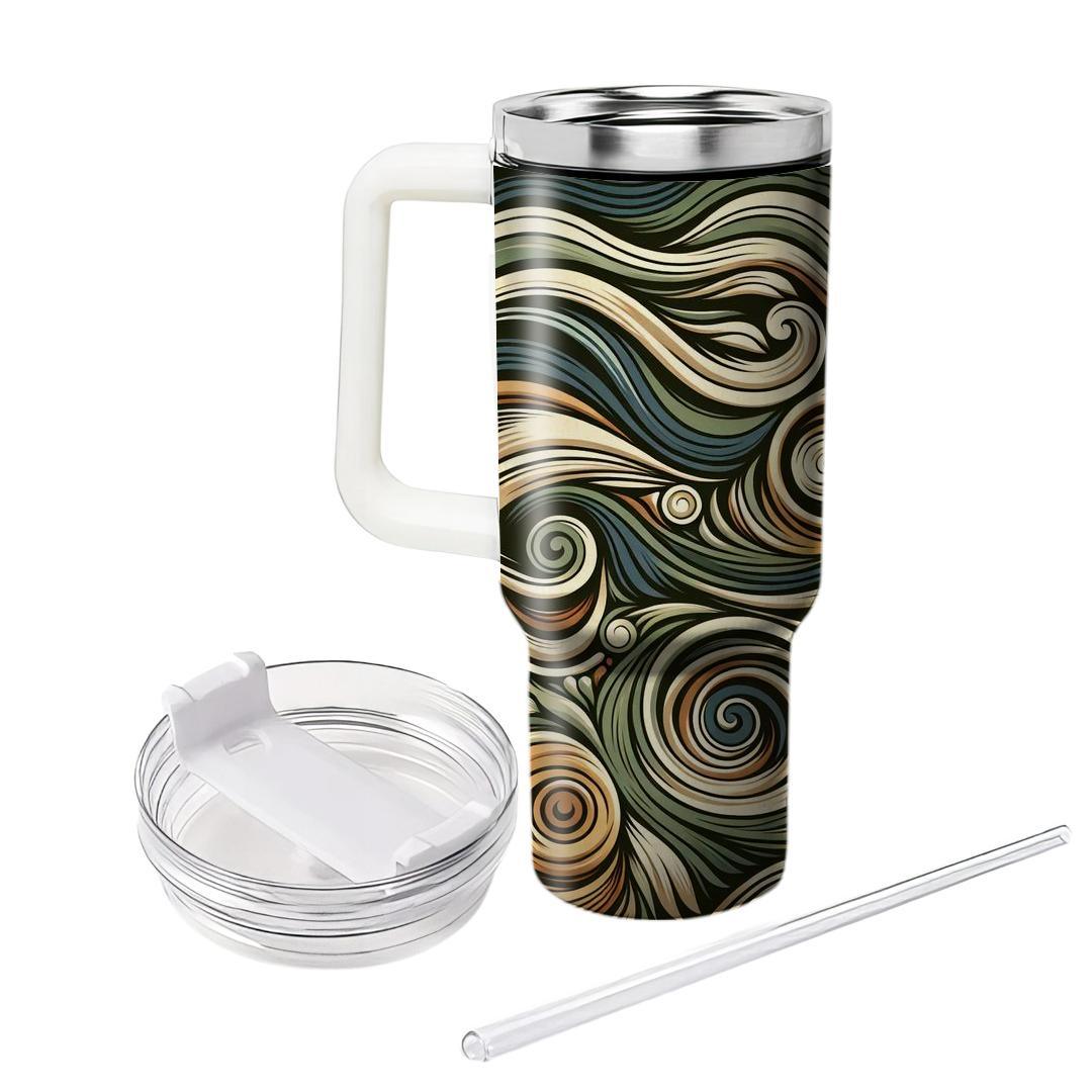 Earthy Retro Swirls  Travel Tumblers
