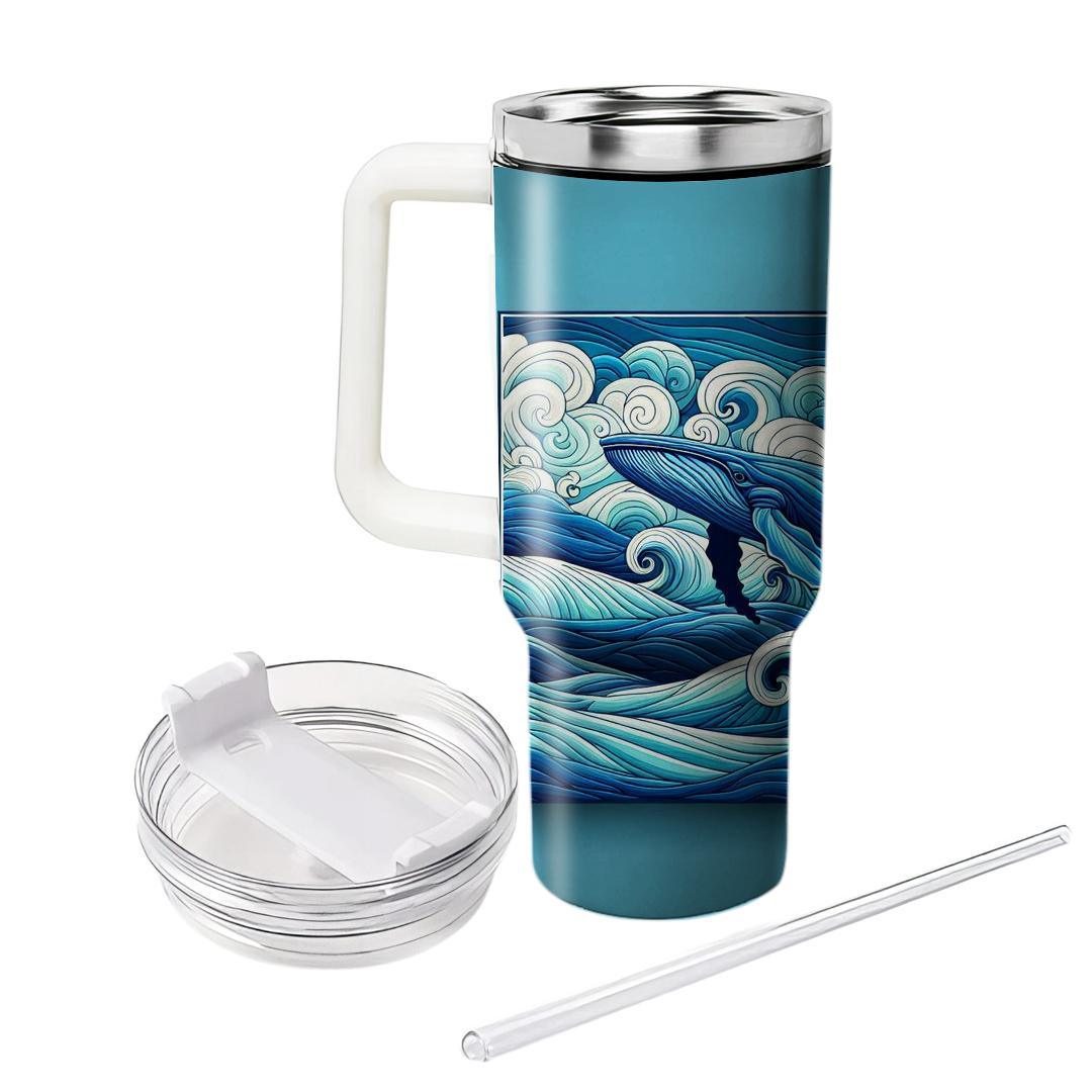 Stylized Whale Song  Travel Tumblers