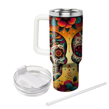 Fiesta De Muertos - Modern Day Of The Dead  Tumblers With Lids