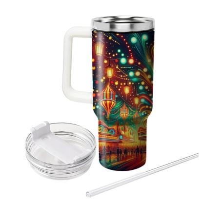 Retro Carnival Lights  Travel Tumblers