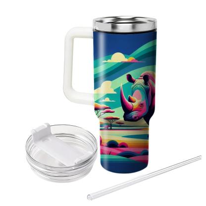 Funky Rhino Dance  Tumblers With Lids