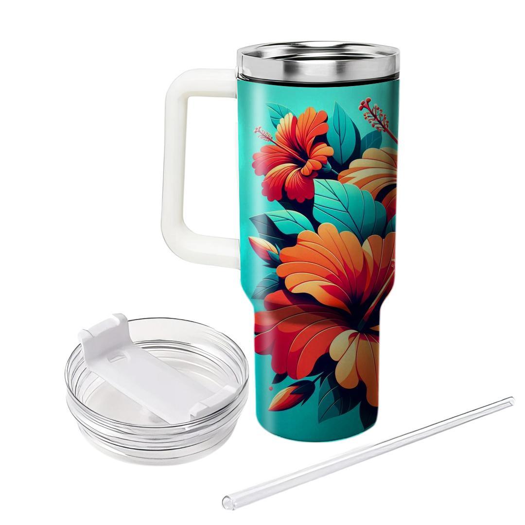 Fiery Hibiscus Splash  Insulated Tumblers