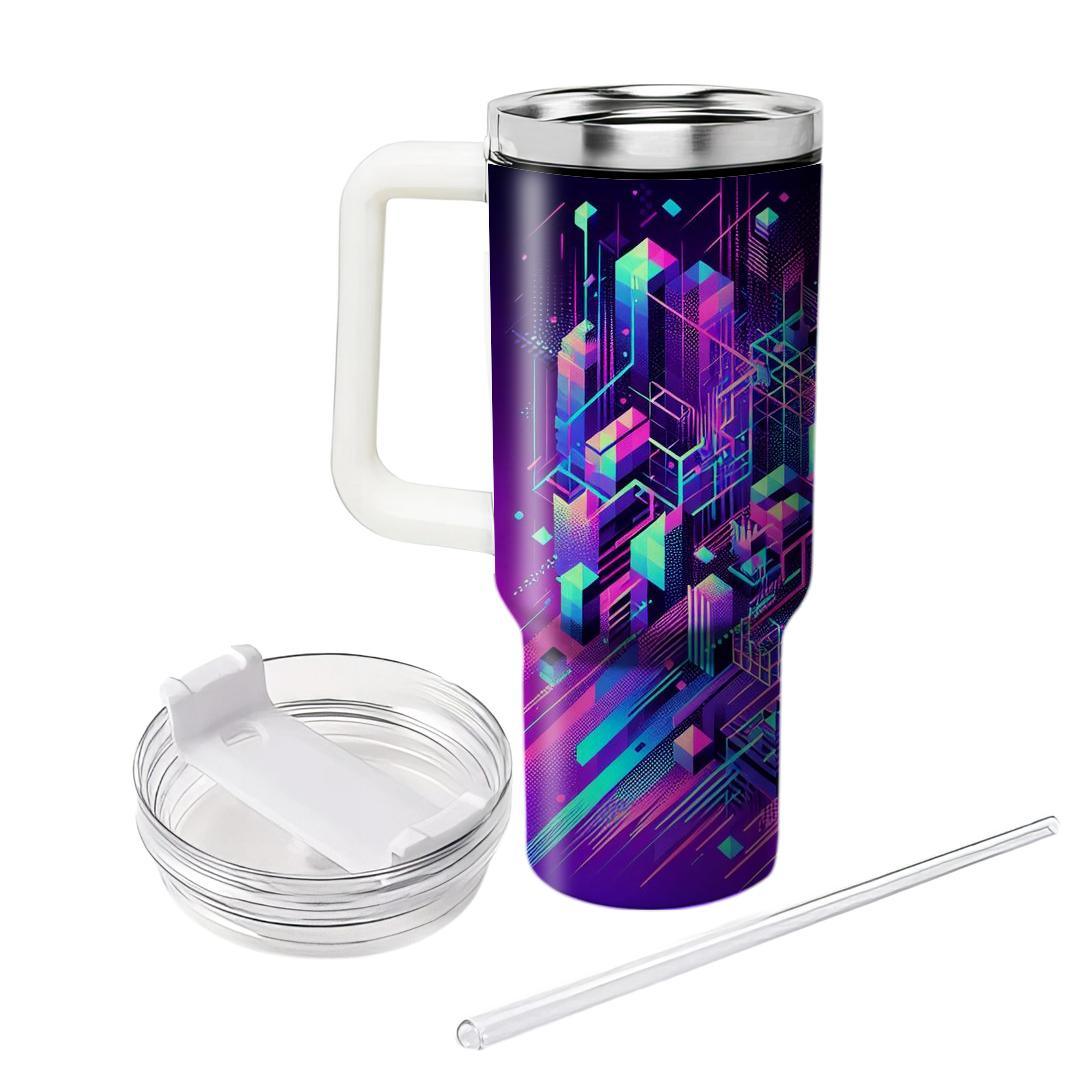 Glitch Wave  Travel Tumblers