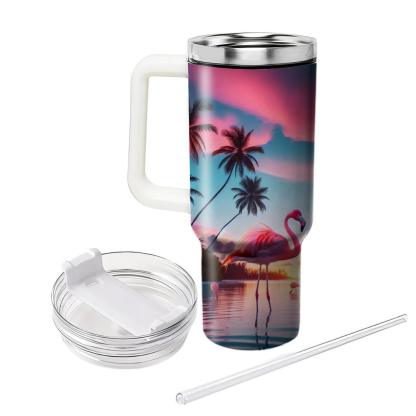Chic Flamingo Oasis  Travel Tumblers