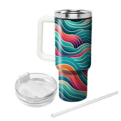 Vibrant Wave Pattern  Personalized Tumblers