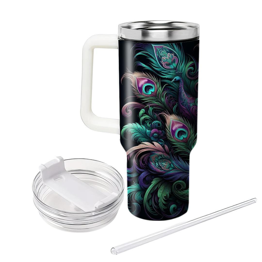 Peacock Feather Blooms  Tumbler Cups