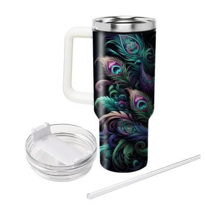 Peacock Feather Blooms  Tumbler Cups