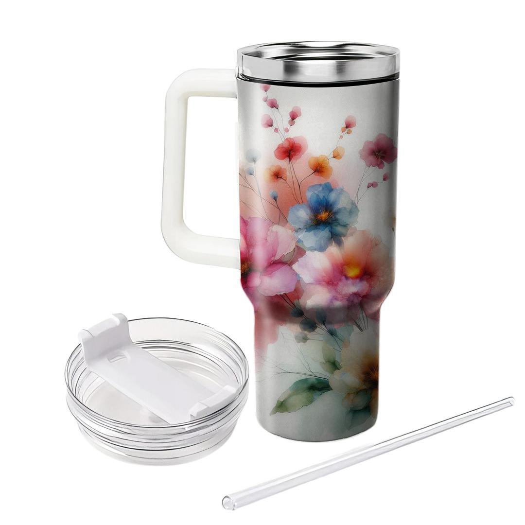 Whimsical Watercolor Floral  Unique Tumblers