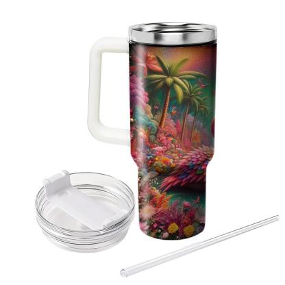 Sassy Flamingo Paradise  Tumblers With Lids