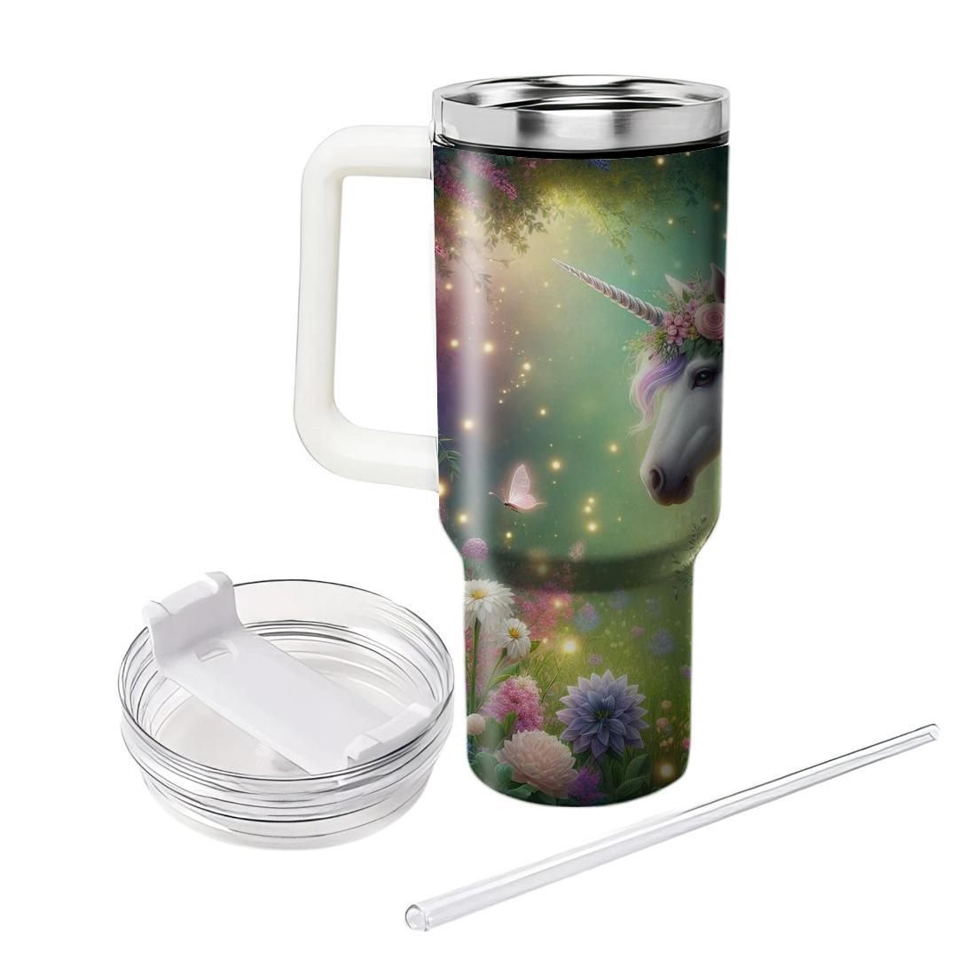 Mythical Unicorn Garden  Personalized Tumblers
