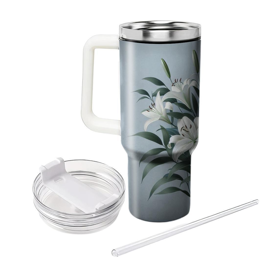 Serene White Lily  Insulated Tumblers