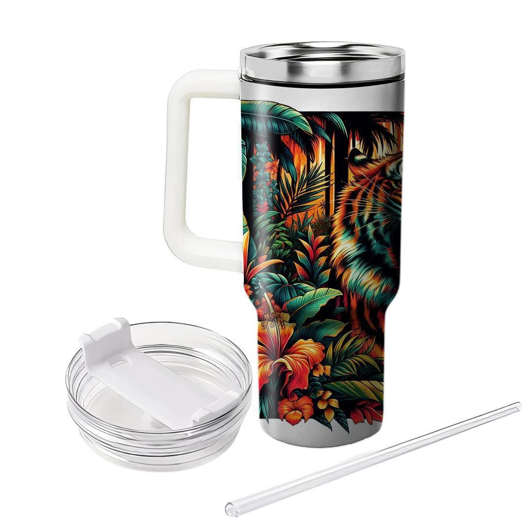 Vibrant Tiger Roar  Tumblers With Lids