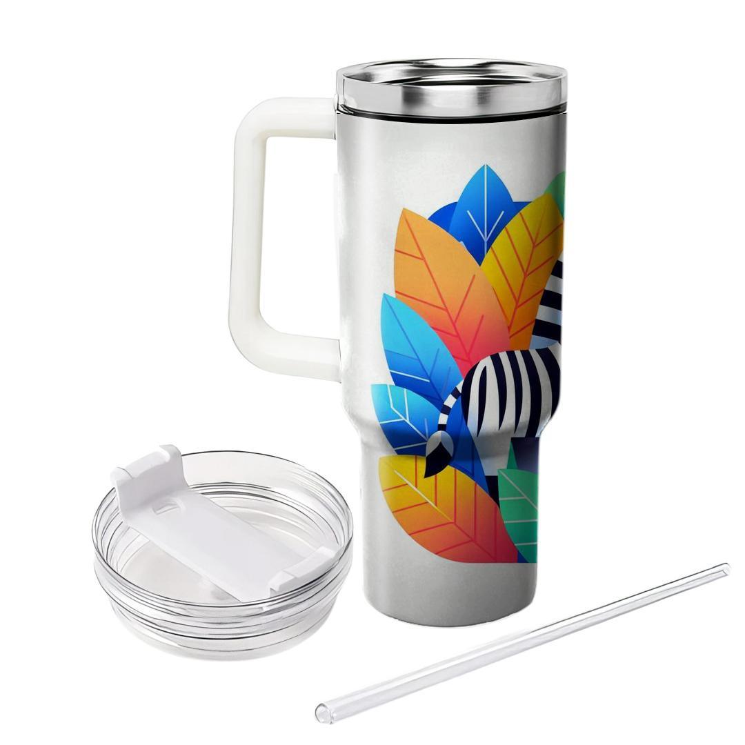 Rainbow Zebra Stripes  Personalized Tumblers