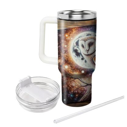 Whimsical Owl Moonlit  Tumblers With Lids