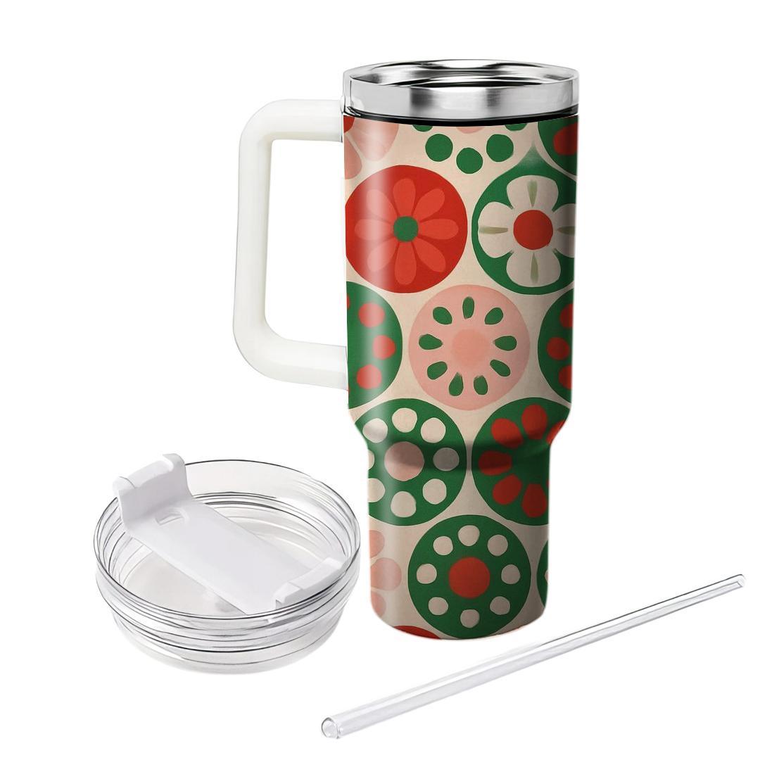 Circular Floral Medley Unique Tumblers