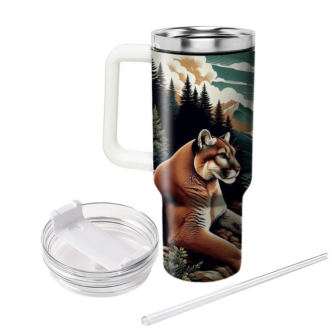 Majestic Mountain Lion  Personalized Tumblers
