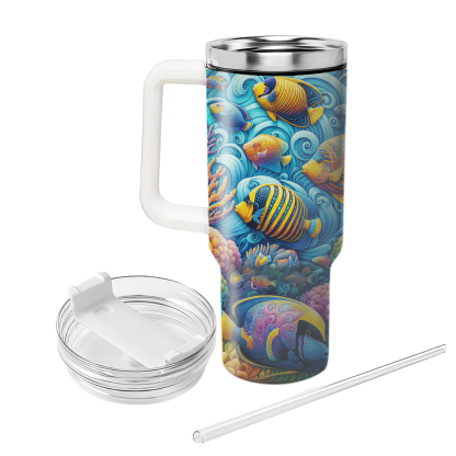 Colorful Fish Swim  Tumbler Cups
