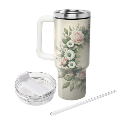 Charming Floral Wreath  Personalized Tumblers