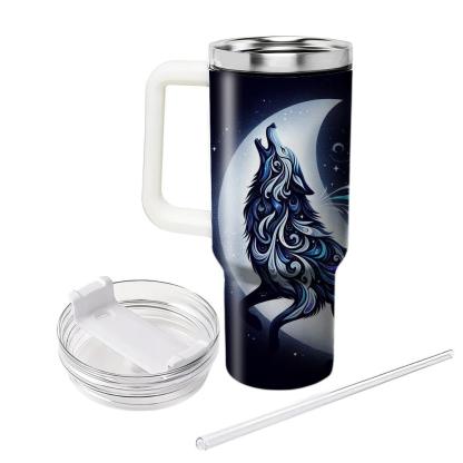 Cosmic Wolf Spirit  Travel Tumblers