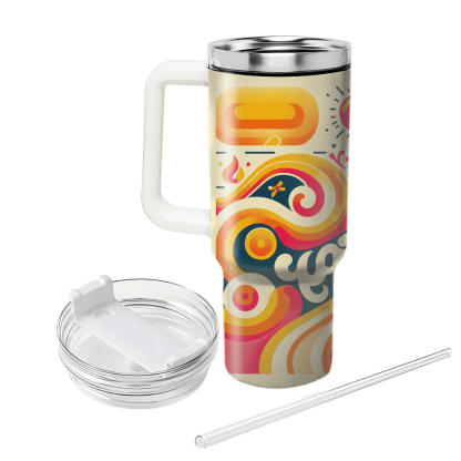 Groovy Sunshine Waves  Travel Tumblers