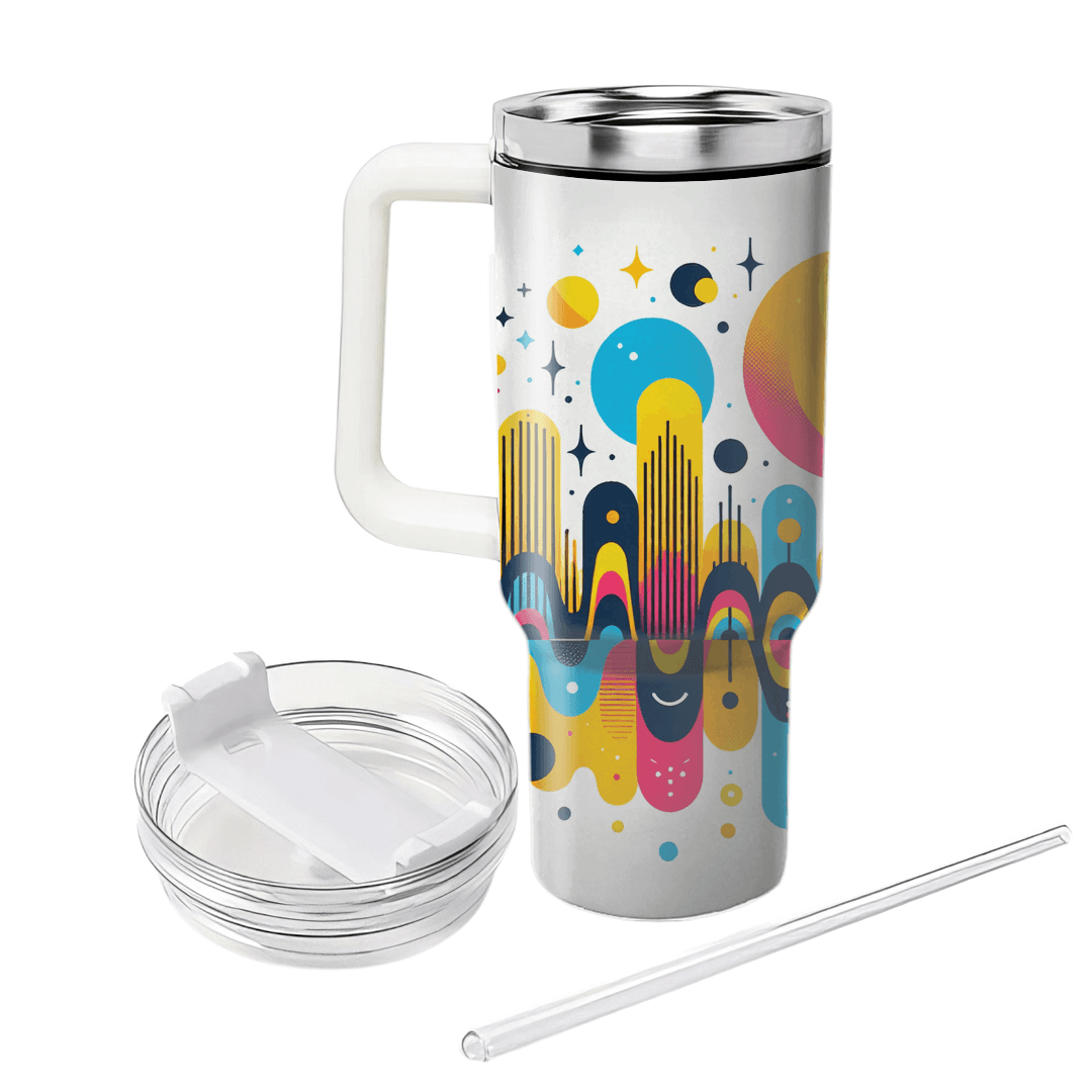 Groovy Retro Soundwaves Decorative Tumblers