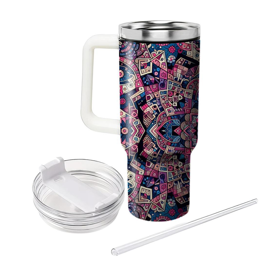 Floral Kaleidoscope Delight  Decorative Tumblers