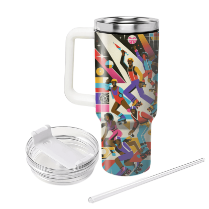 Funky 80s Roller Disco Poster Custom Tumblers