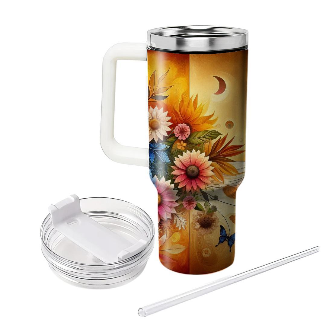 Harmony Of Seasons - Global Equinox  Tumblers With Lids