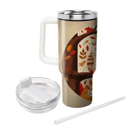 Charming Owl In Autumn  Tumblers With Lids