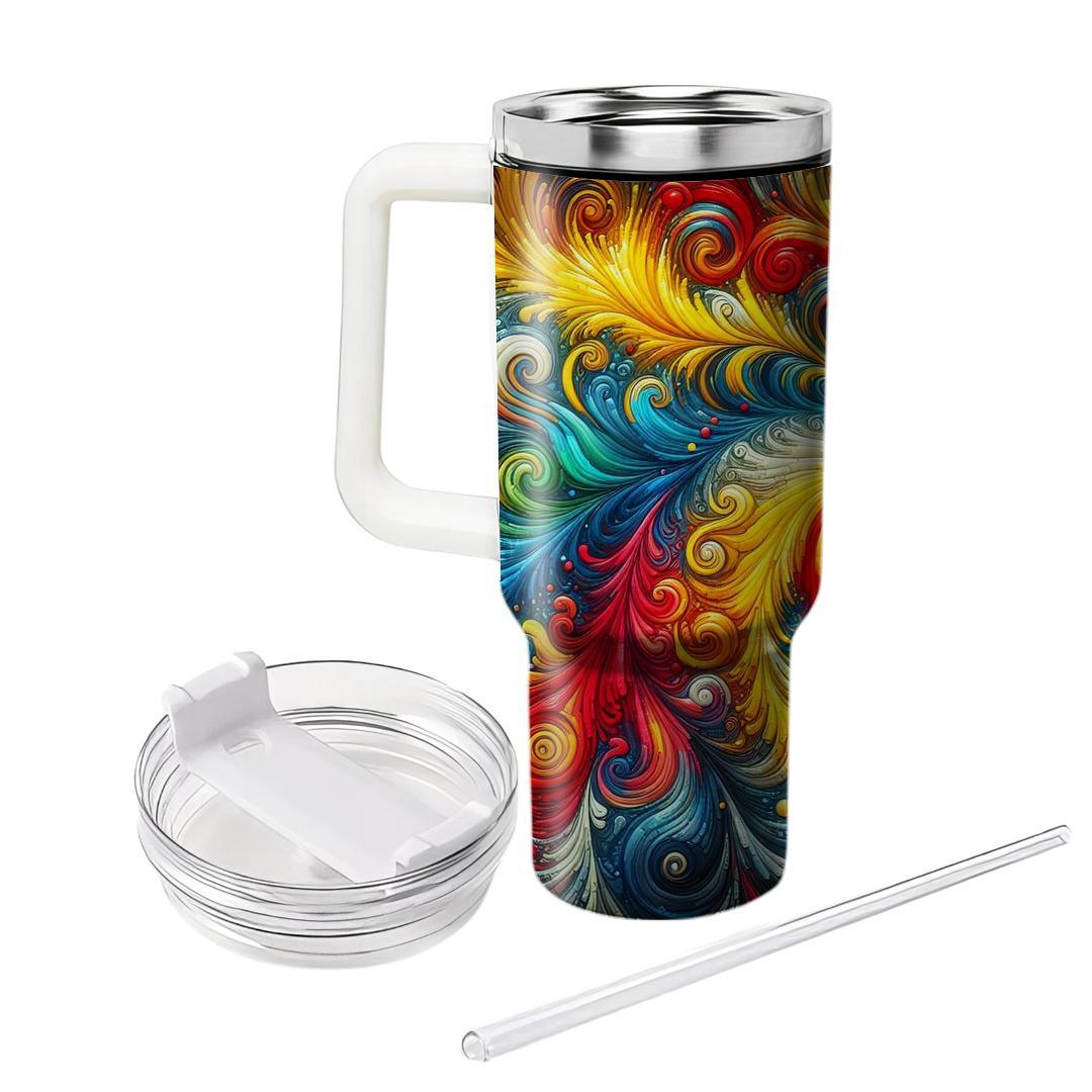 Groovy Rainbow Tie-dye  Tumbler Cups