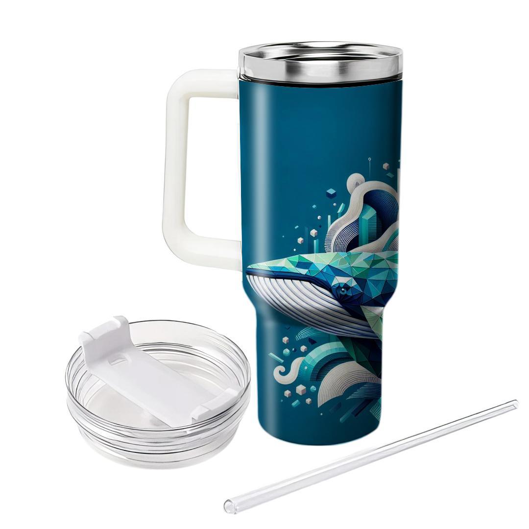 Funky Geometric Whale  Travel Tumblers