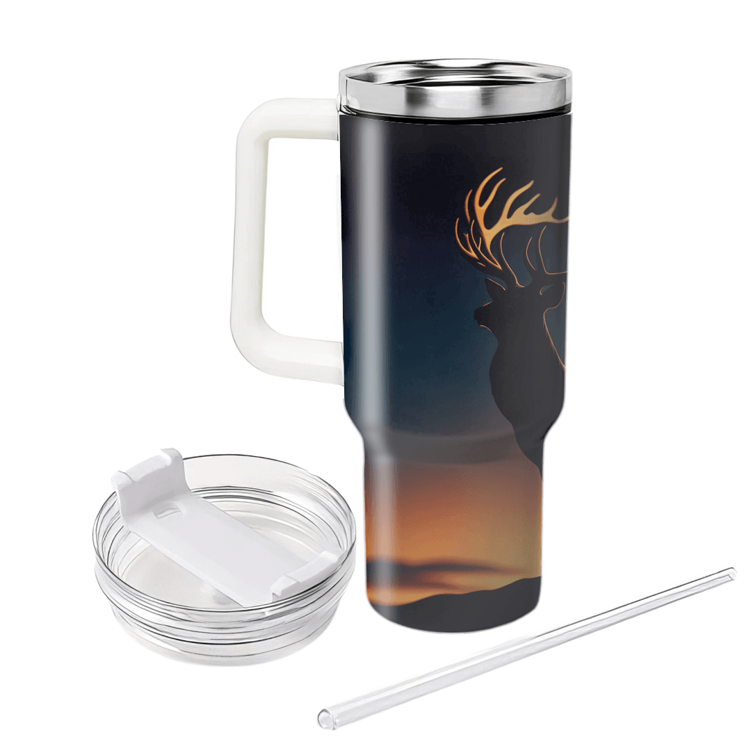 Golden Stag Silhouette  Decorative Tumblers