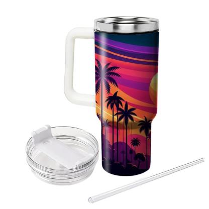 Retro Sunset Tropics  Personalized Tumblers
