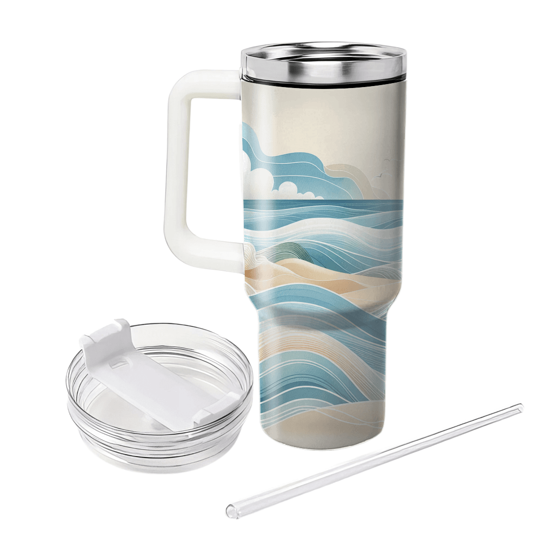 Summer Watercolor Waves  Travel Tumblers